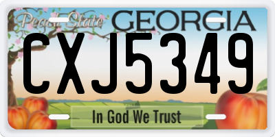 GA license plate CXJ5349