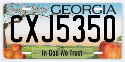 GA license plate CXJ5350