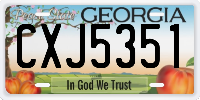 GA license plate CXJ5351