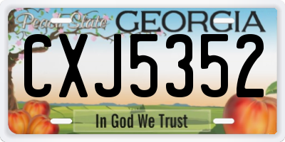 GA license plate CXJ5352