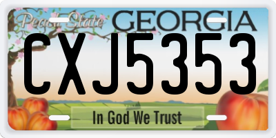 GA license plate CXJ5353