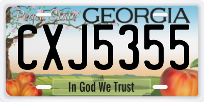 GA license plate CXJ5355
