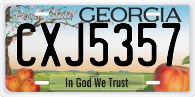 GA license plate CXJ5357