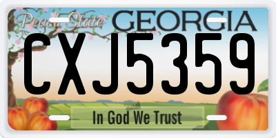 GA license plate CXJ5359