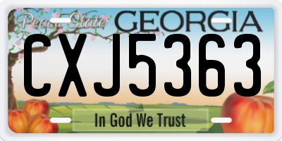 GA license plate CXJ5363