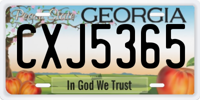 GA license plate CXJ5365