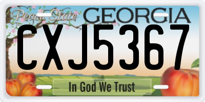 GA license plate CXJ5367