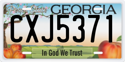GA license plate CXJ5371