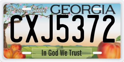 GA license plate CXJ5372