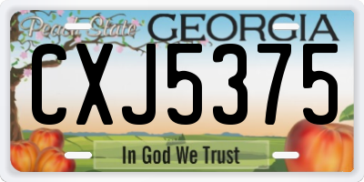 GA license plate CXJ5375