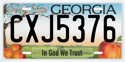 GA license plate CXJ5376
