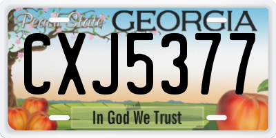 GA license plate CXJ5377