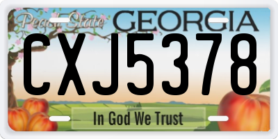 GA license plate CXJ5378