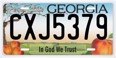 GA license plate CXJ5379