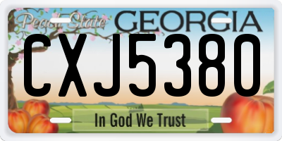 GA license plate CXJ5380