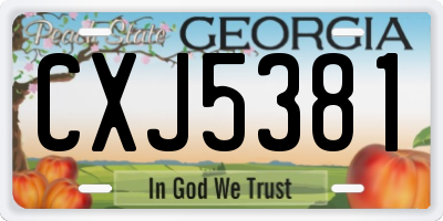 GA license plate CXJ5381