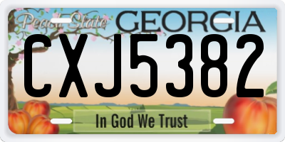 GA license plate CXJ5382