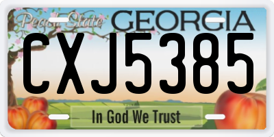 GA license plate CXJ5385
