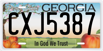 GA license plate CXJ5387