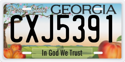 GA license plate CXJ5391