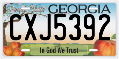 GA license plate CXJ5392
