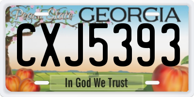 GA license plate CXJ5393