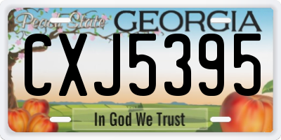 GA license plate CXJ5395