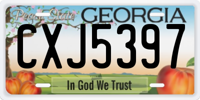 GA license plate CXJ5397
