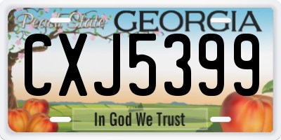 GA license plate CXJ5399