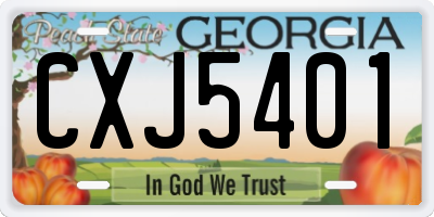 GA license plate CXJ5401