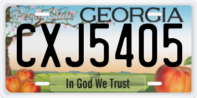 GA license plate CXJ5405