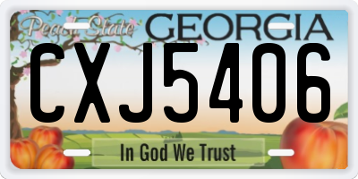 GA license plate CXJ5406