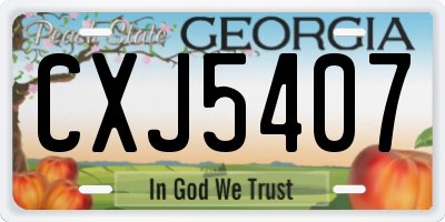 GA license plate CXJ5407