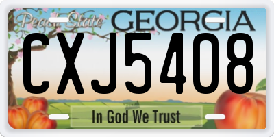 GA license plate CXJ5408