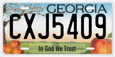 GA license plate CXJ5409