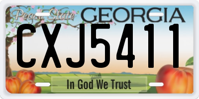 GA license plate CXJ5411