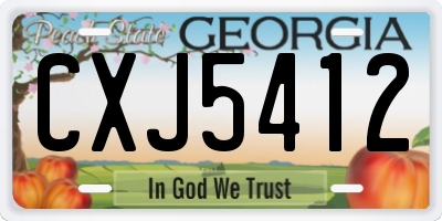 GA license plate CXJ5412