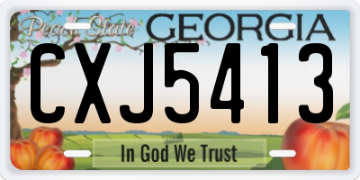 GA license plate CXJ5413