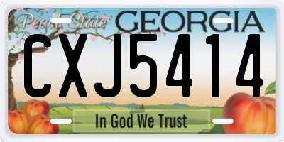 GA license plate CXJ5414