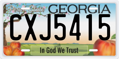 GA license plate CXJ5415