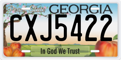 GA license plate CXJ5422
