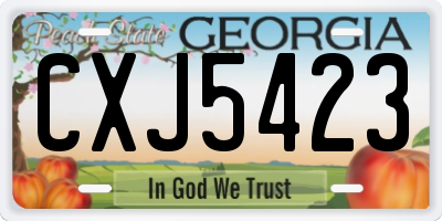 GA license plate CXJ5423