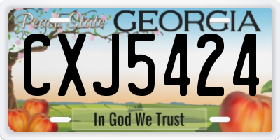 GA license plate CXJ5424