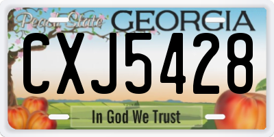 GA license plate CXJ5428