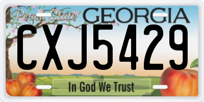 GA license plate CXJ5429