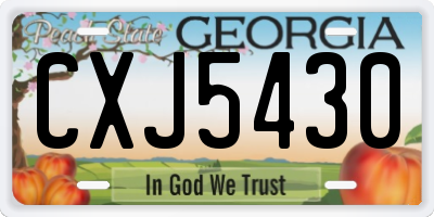 GA license plate CXJ5430
