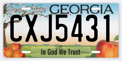 GA license plate CXJ5431