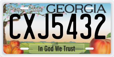 GA license plate CXJ5432