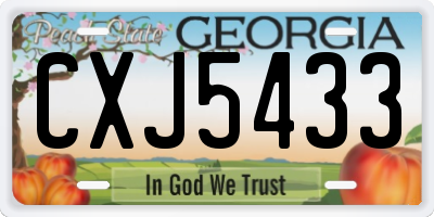 GA license plate CXJ5433