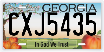 GA license plate CXJ5435
